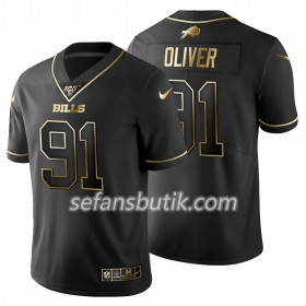 Buffalo Bills Tröjor Ed Oliver 91 Nike Svart Golden Edition 100th - Herr